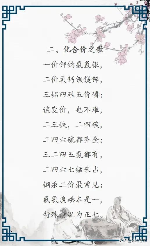 化学元素周期表口诀记忆法,初中化学元素周期表顺口溜完整版