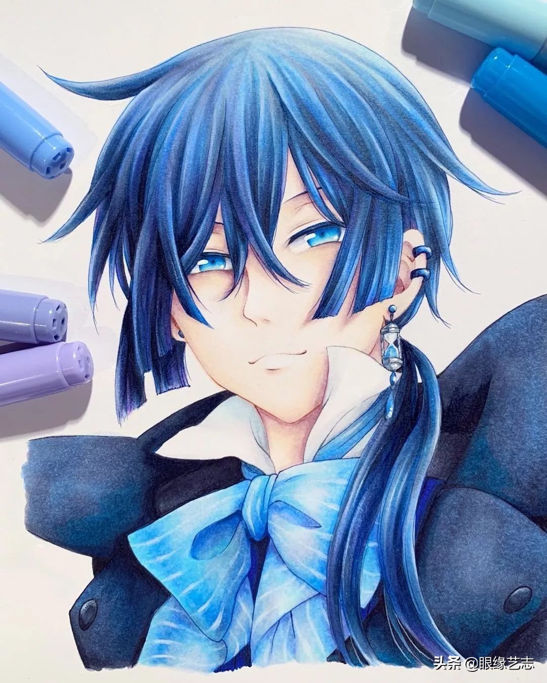 用touchmark马克笔画动漫人物,马克笔手绘动漫人物女生临摹素材