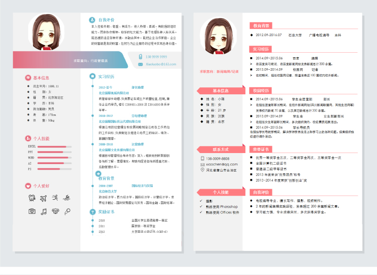 医学影像技术个人简历自荐信300字,500套实用的简历模板送给你