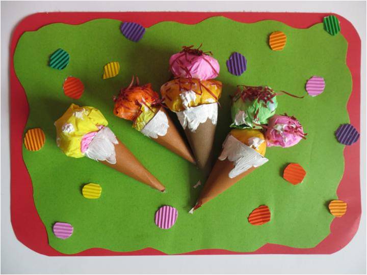 夏日冰淇淋少儿创意美术,清凉一夏主题冰淇淋绘画幼儿园