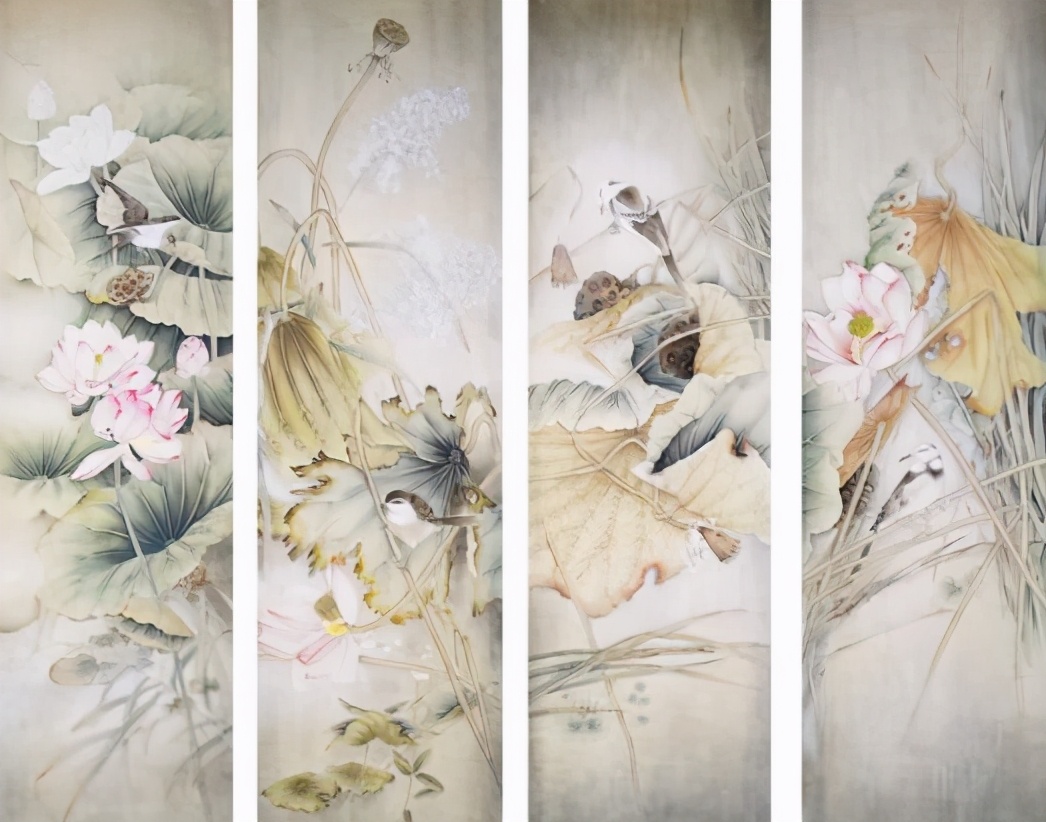 工笔画脖子戴黑色鸽子的染色步骤,工笔画染色笔和清水笔的正确拿法