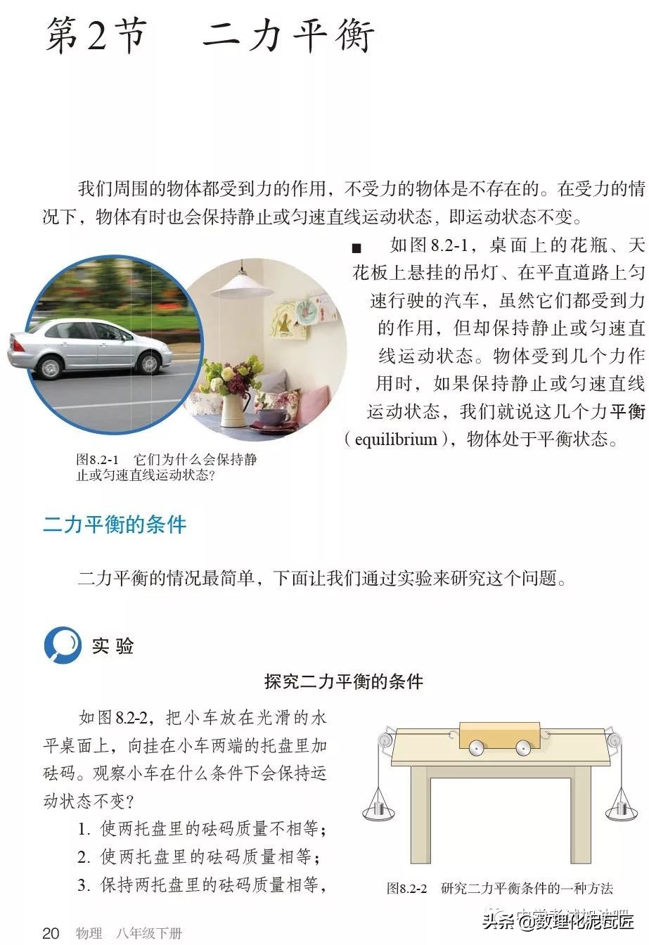 寒假八年级物理预习教辅,人教版八年级下册物理预习笔记