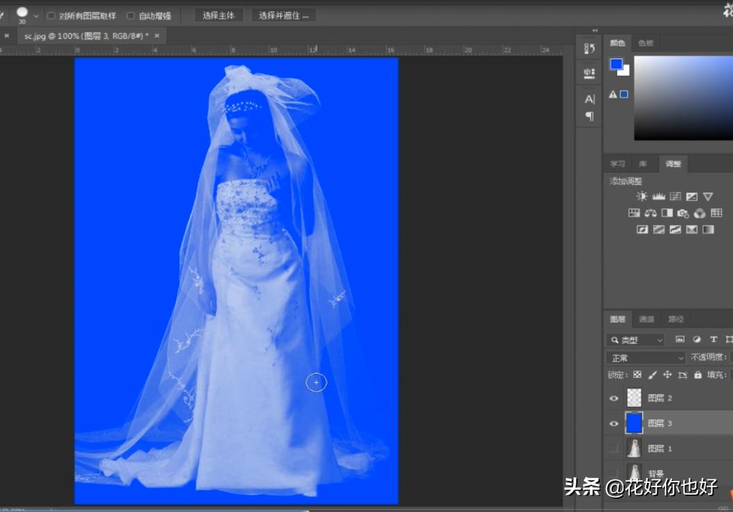 透明婚纱背景怎么去掉,ps抠复杂背景婚纱