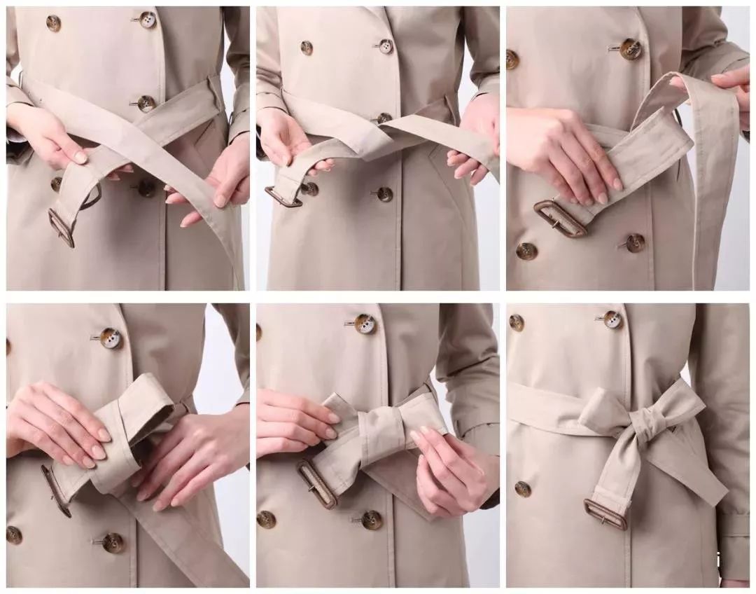 怎么绑风衣后腰带,男士风衣后面腰带怎么系