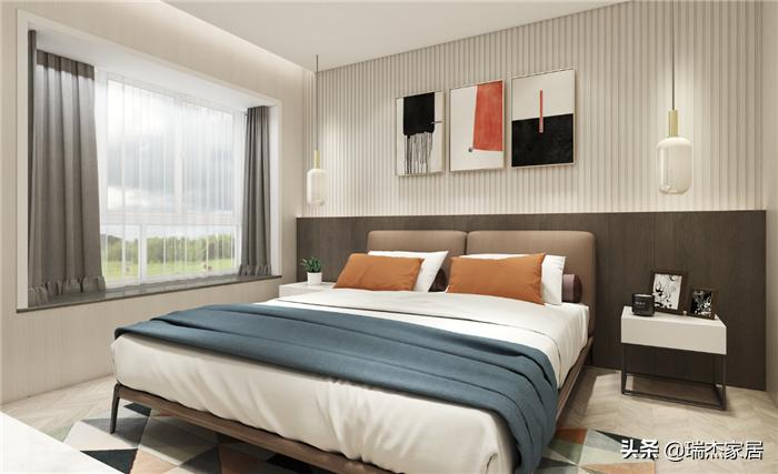 木饰面格栅轻奢风格装修效果图,黑白对比色彩构成简单图片