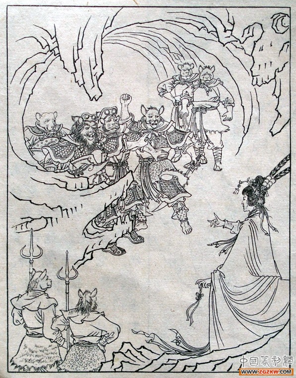 《西游记》之三打白骨精背景图,西游记三打白骨精文字版图文