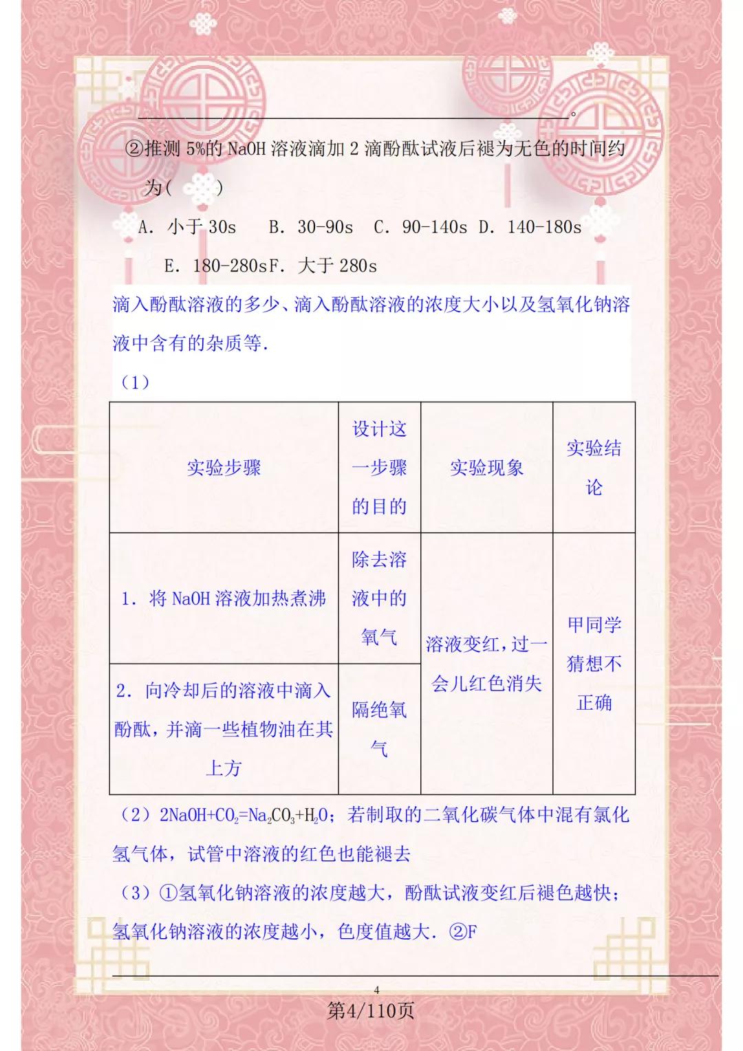 初中化学实验题型吃透大全,初中化学实验题高分秘诀