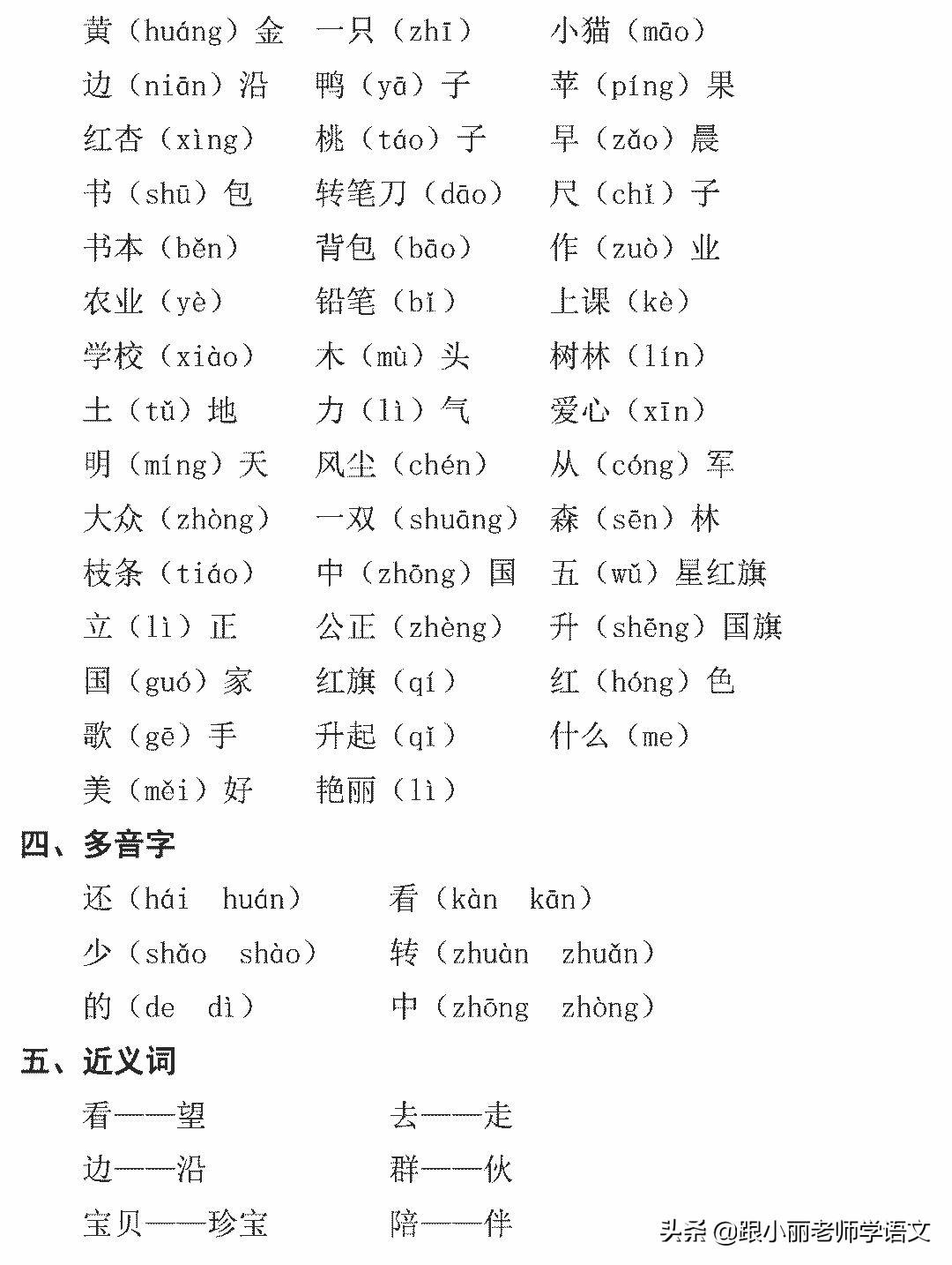 部编版一年级上册语文园地五教案,一年级语文上语文园地五知识点