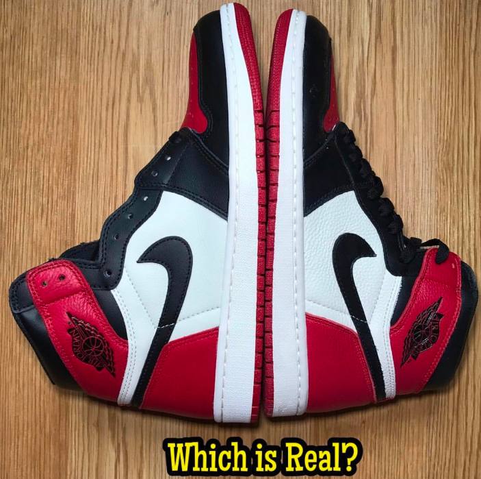 aj黑脚趾正品对比,aj1bred黑红2022