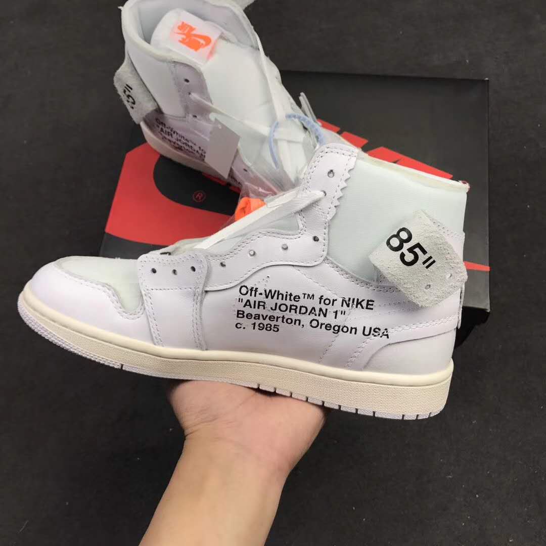 aj1联名offwhite纯白鞋头细节,nikeaj1低帮芝加哥红白黑测评