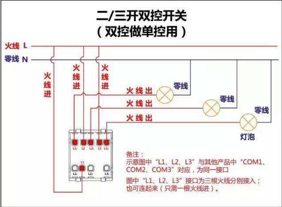 电工知识单控开关控制一个灯,电工入门教学两个开关控制一个灯