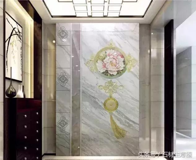 清水出芙蓉天然去雕饰木雕,鱼肚白石材背景墙现代简约