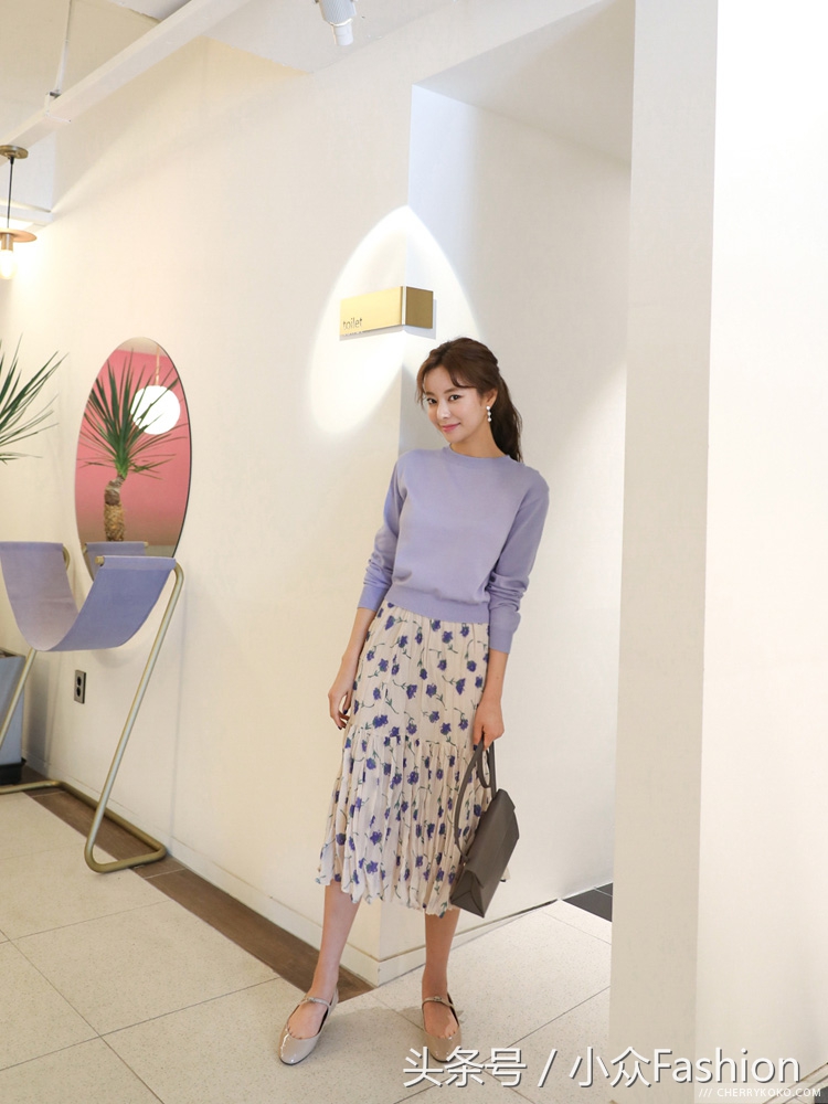 韩国模特穿搭分享,韩国模特花朵穿搭