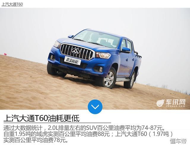 江铃域虎皮卡油耗,江铃域虎5vs上汽大通t60