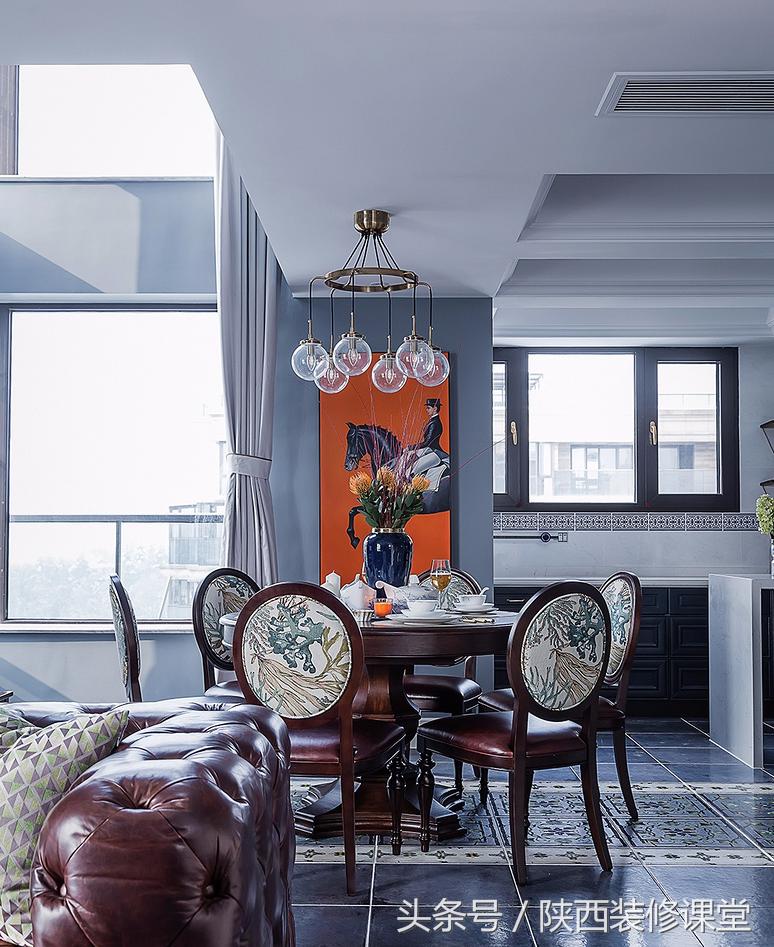 280平轻奢美式,120平美式轻奢风高级蓝灰