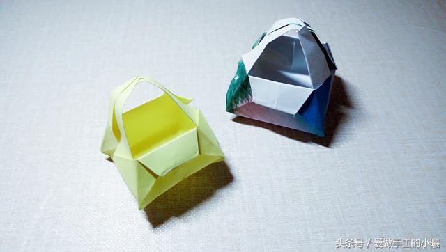 小时候小花篮折纸,儿童手工折纸大全花篮