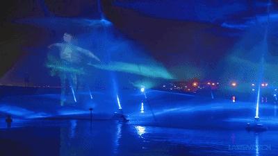 水幕秀震撼视频,西递水幕光影秀