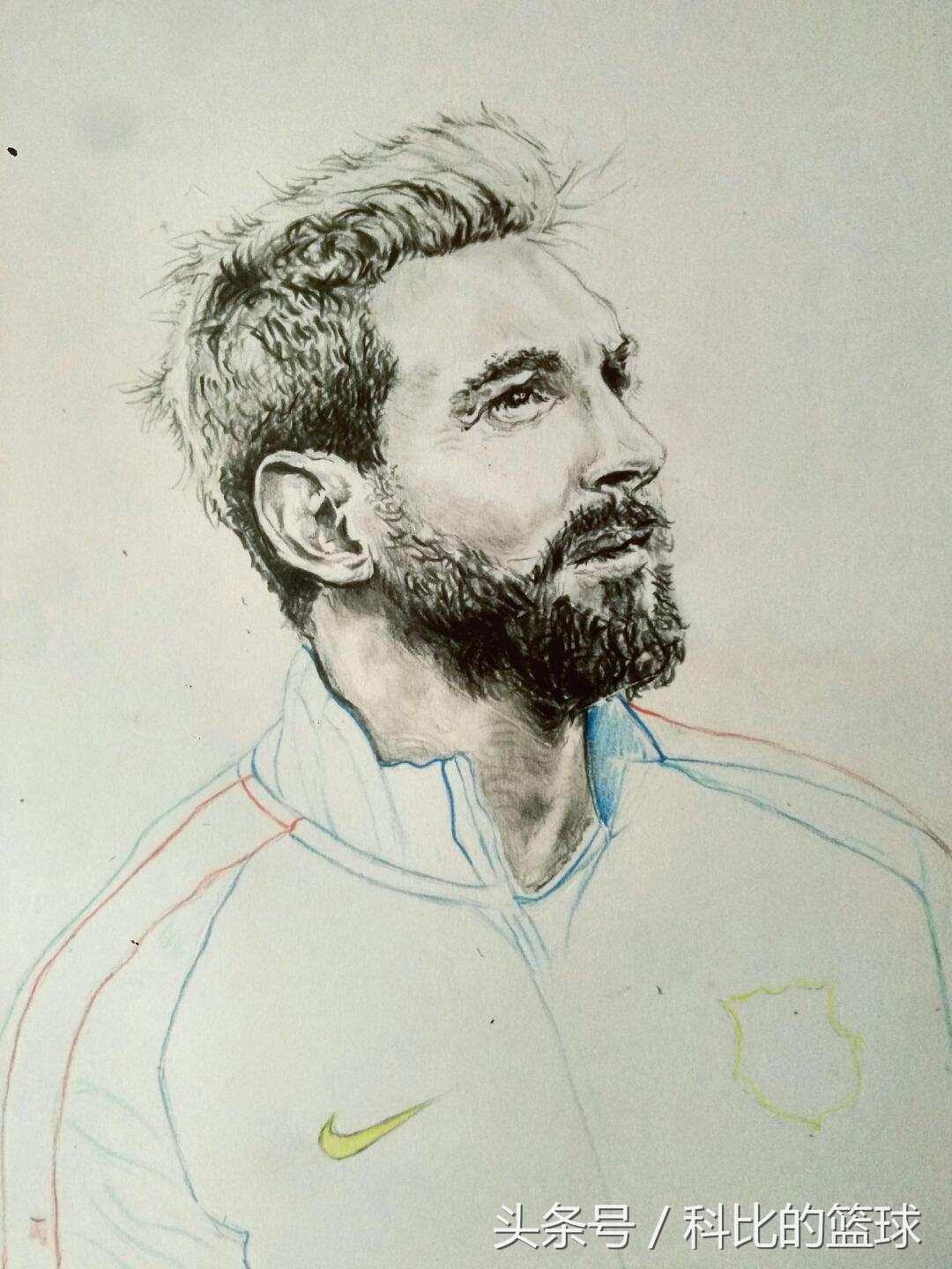 科比人物铅笔画,球星梅西速写人物