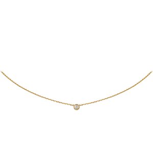 唐嫣同款钻石锁骨项链中国黄金,唐嫣同款女士经典圆形单钻项链