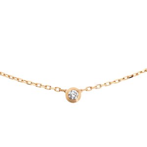 唐嫣同款钻石锁骨项链中国黄金,唐嫣同款女士经典圆形单钻项链