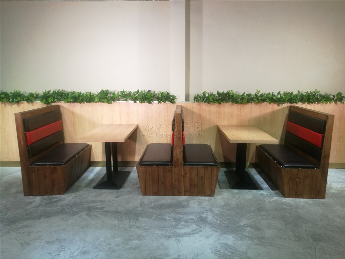 防腐木卡座沙发制作,餐厅卡座沙发极简