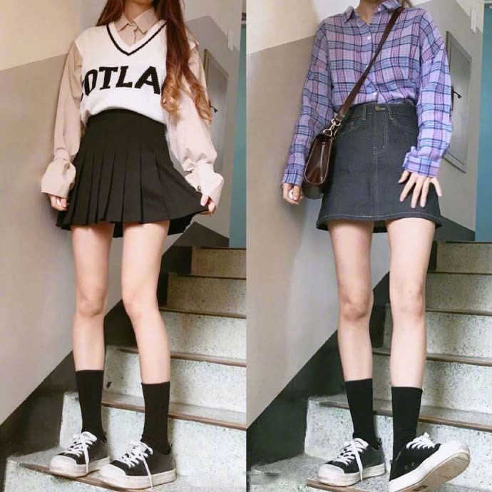 小清新袜子中筒袜怎么搭配,袜子都不穿还穿秋裤