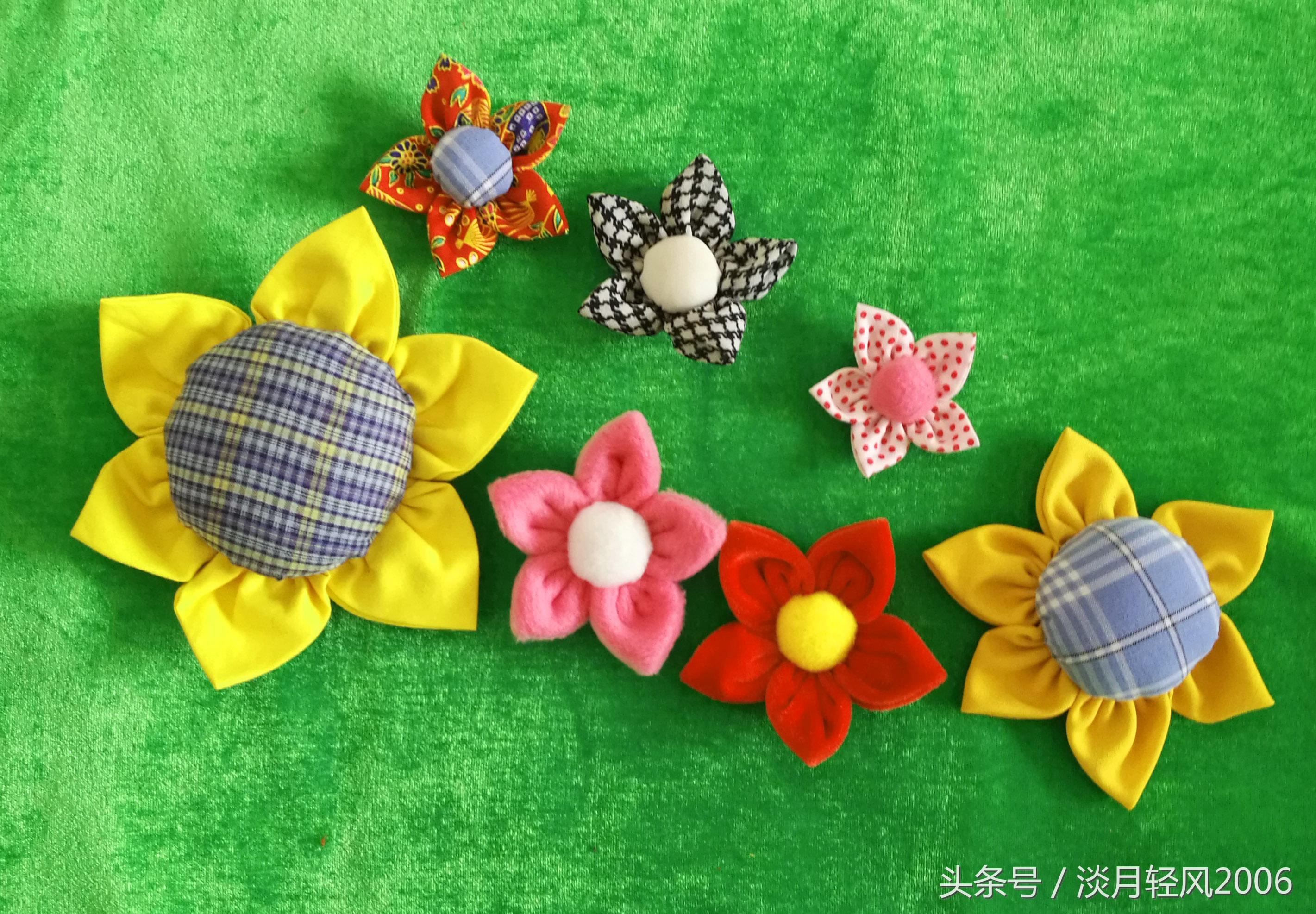 布艺diy手工制作,手工制作布艺向日葵小花