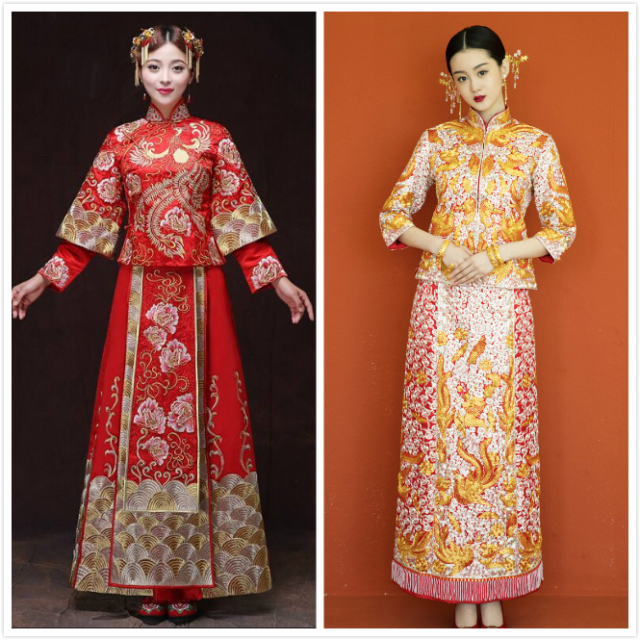 有哪些女明星婚礼穿的秀禾服,明星结婚穿的秀禾服