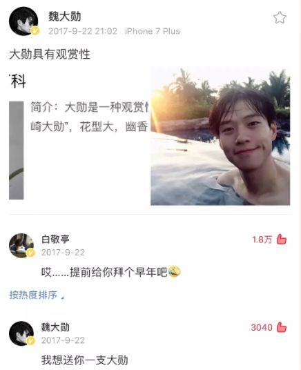 白敬亭魏大勋互相吐槽,山花为啥是形容魏大勋和白敬亭的