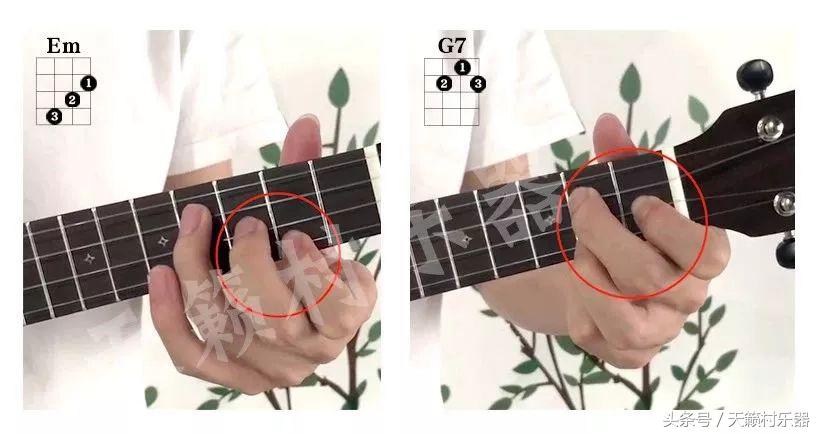 尤克里里和弦转换练习图基本功,尤克里里新手入门教程和弦转换