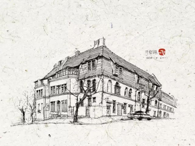 手绘青岛中山路游览图,手绘青岛建筑效果图