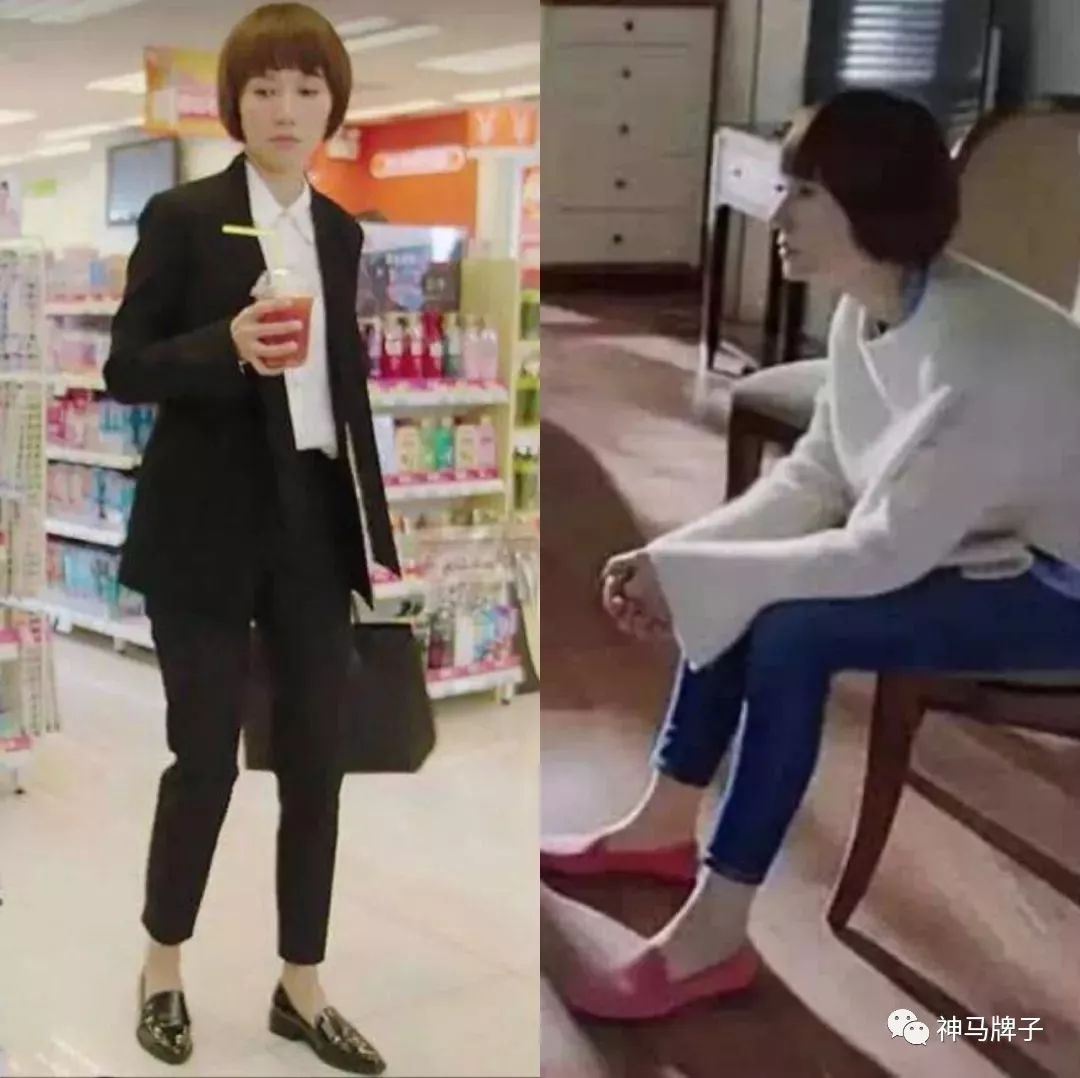 唐晶款英伦风圆头女鞋,唐晶同款鞋厚高跟鞋