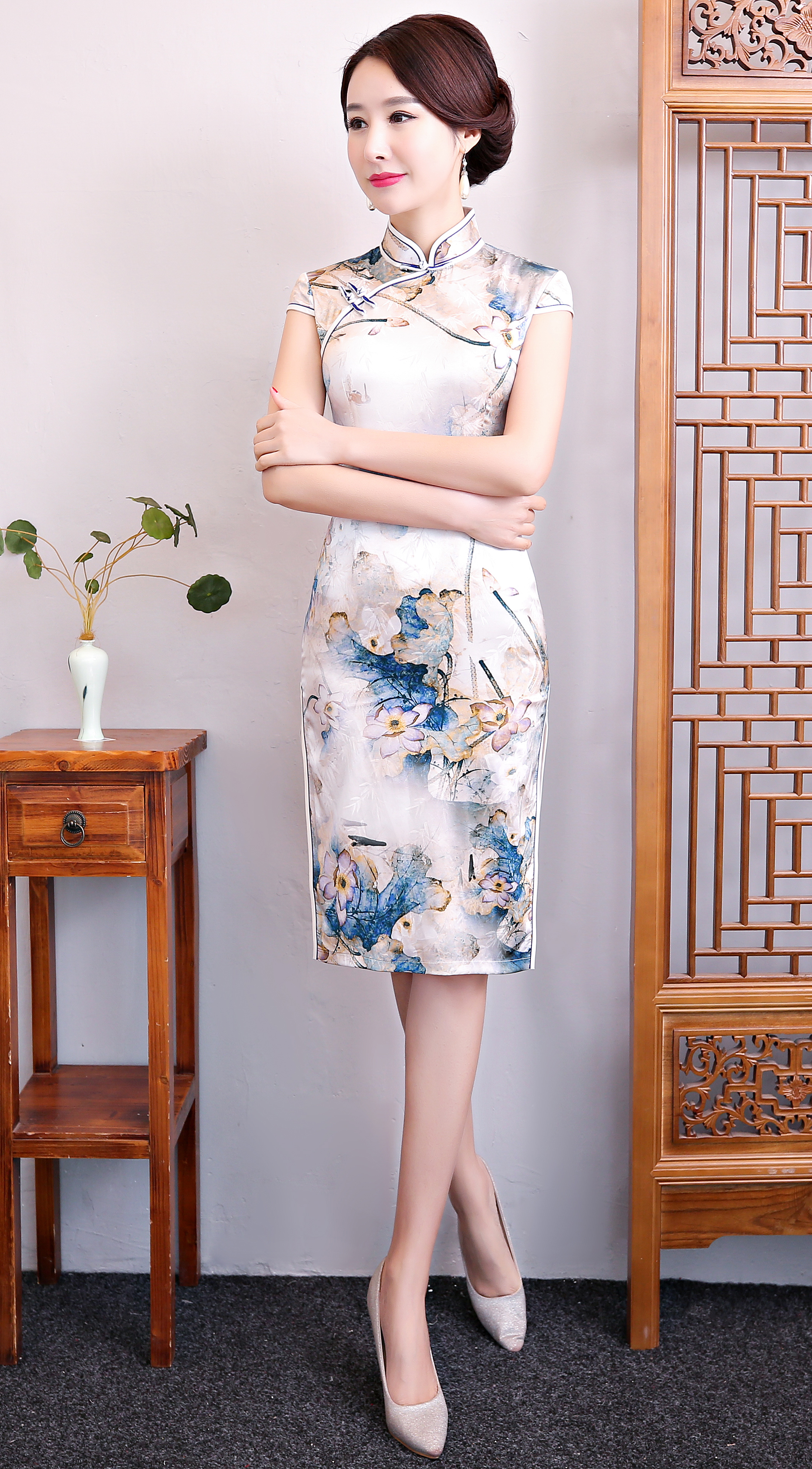 洋气真丝旗袍,好看真丝旗袍