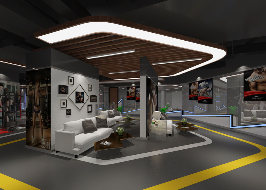 健身房体能区设计效果图大全集,健身房游泳池设计效果图