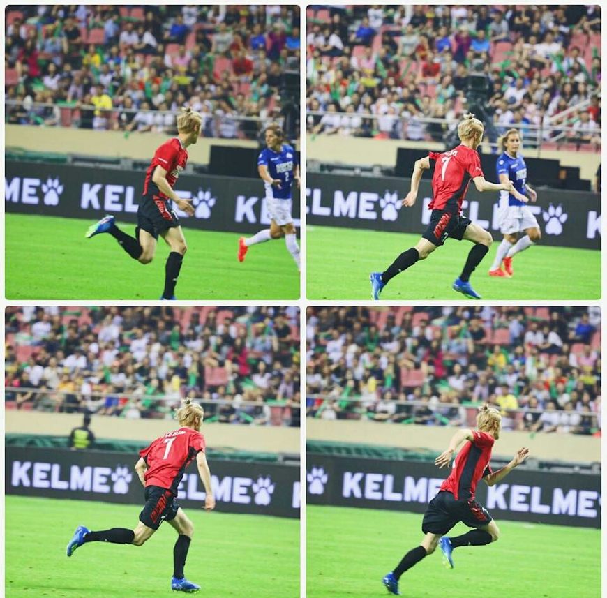 关晓彤鹿晗运动,鹿晗和关晓彤的踢球照片