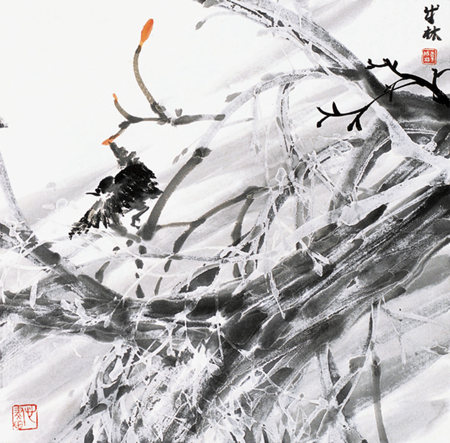 名家笔下的雪景花鸟作品,名家笔下的雪景花鸟欣赏