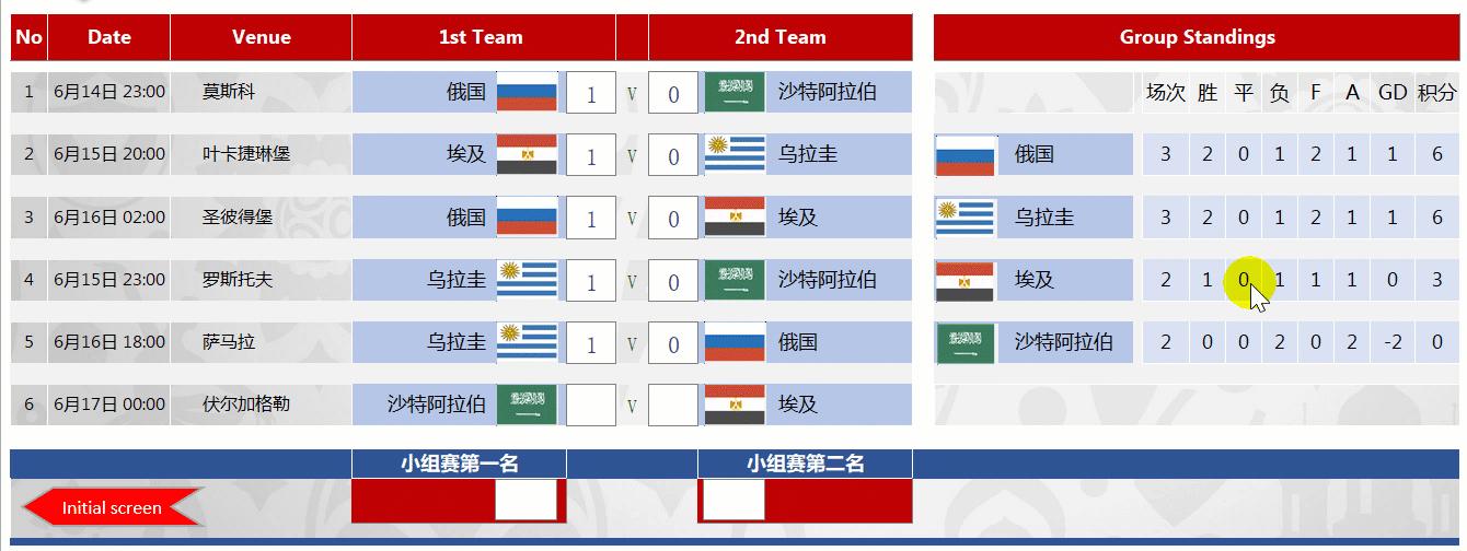 excel的世界杯计算表,世界杯excel表