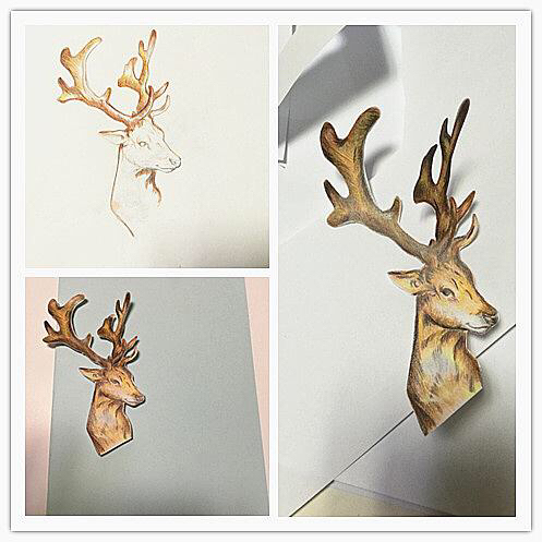 麋鹿怎么画简单漂亮可爱,麋鹿教程简笔画