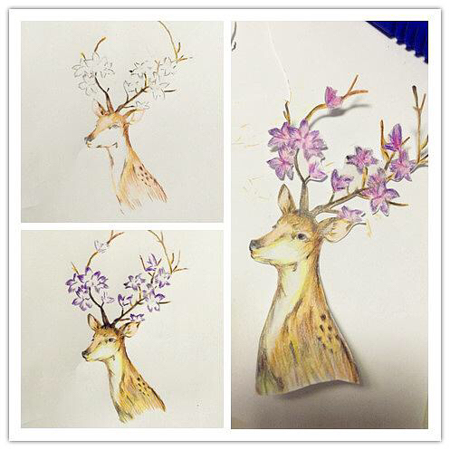 麋鹿怎么画简单漂亮可爱,麋鹿教程简笔画