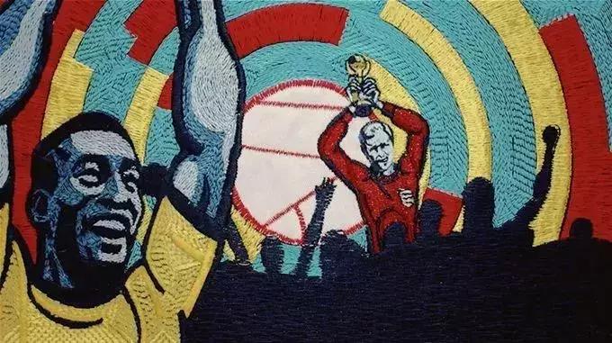 世界杯手绘精彩瞬间,手绘应援画