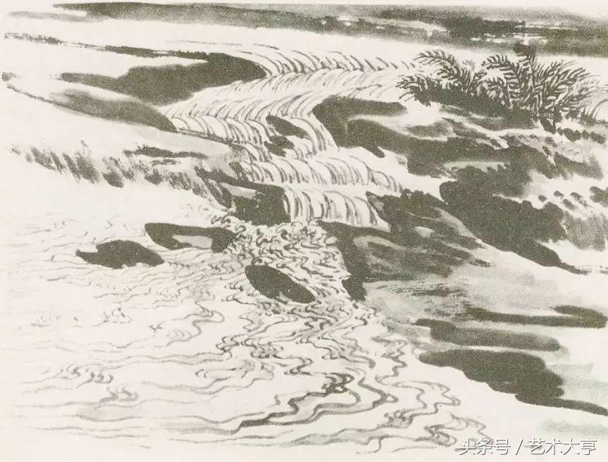 国画怎么画水中的山,画水国画教程