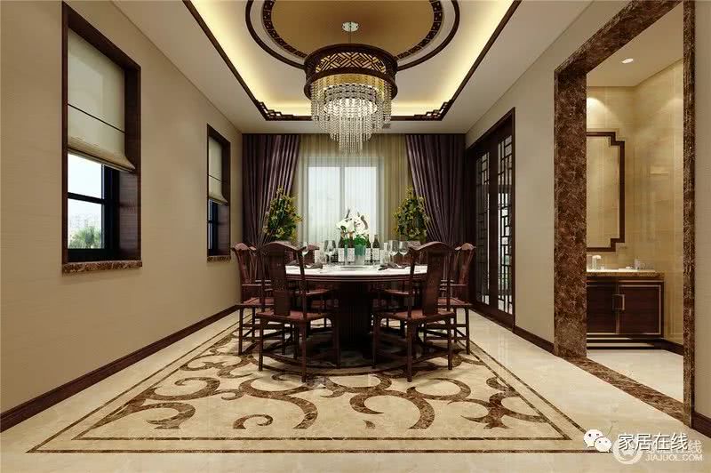 朴厚温然中式五矿榕园350平别墅空间