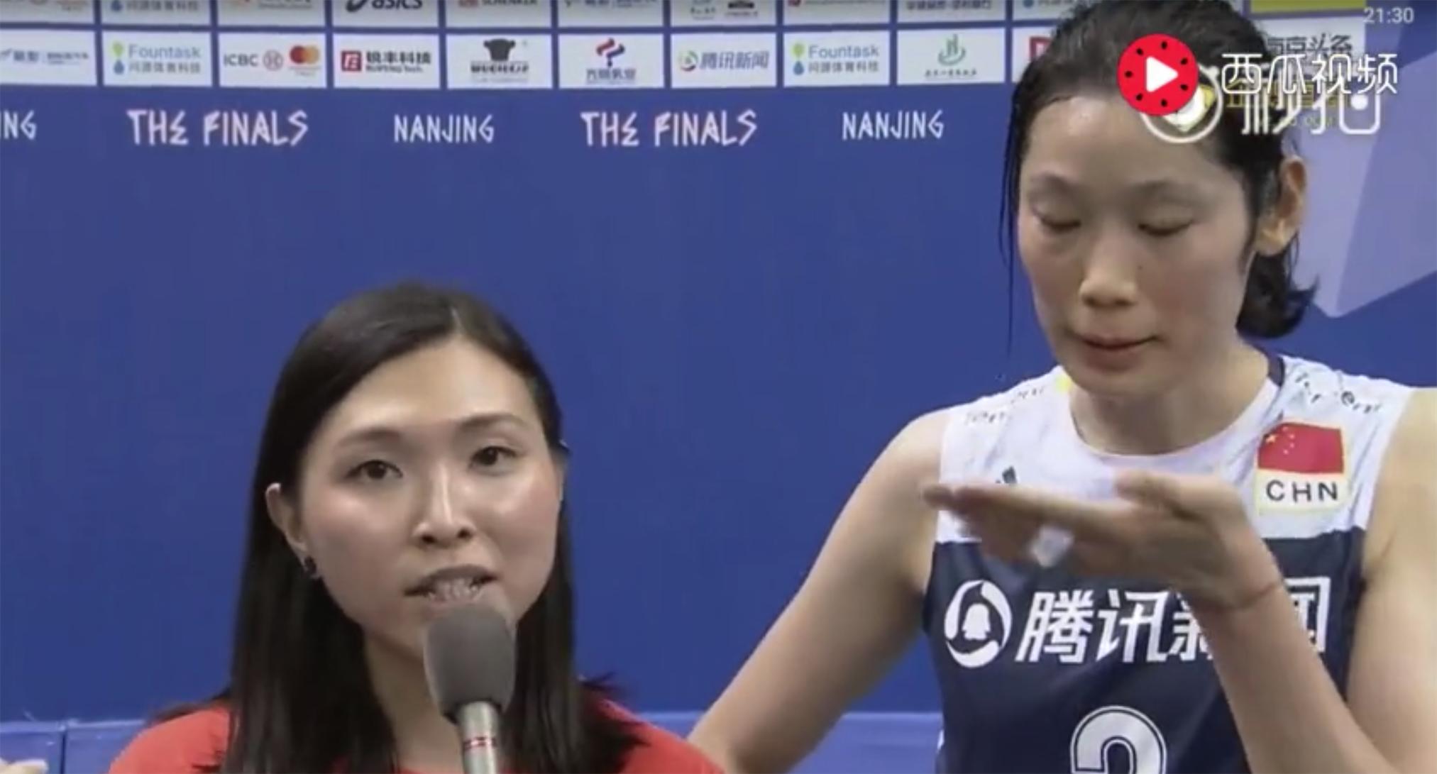 朱婷婷暴扣回击,朱婷婷采访谈郭晶晶