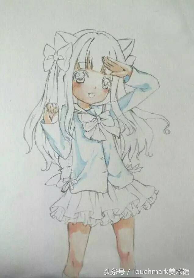 用丙烯马克笔画小姑娘背影,动漫人物绘画马克笔简单好看