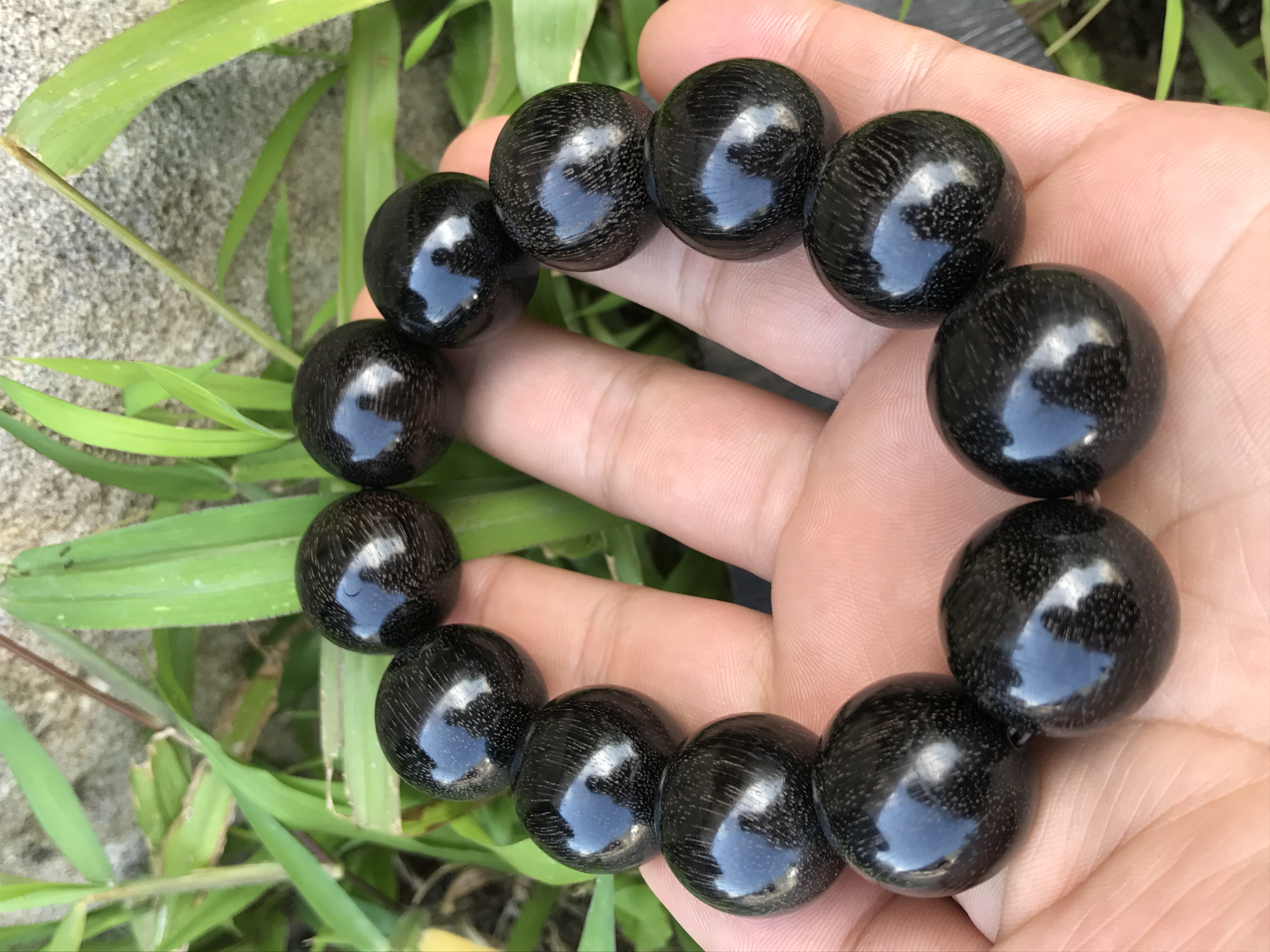 乌木佛珠手串怎么盘,手工金丝楠木佛珠手串图