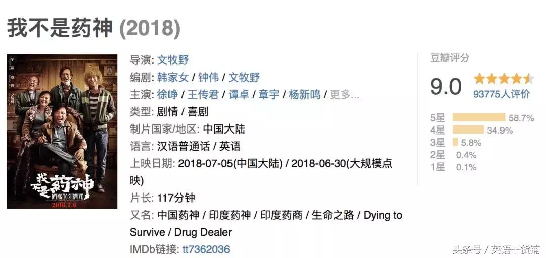 和我不是药神差不多的英语电影,我不是药神相关的英文电影