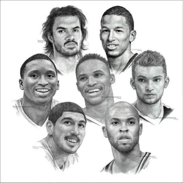 素描画nba球员,nba湖人手绘素描