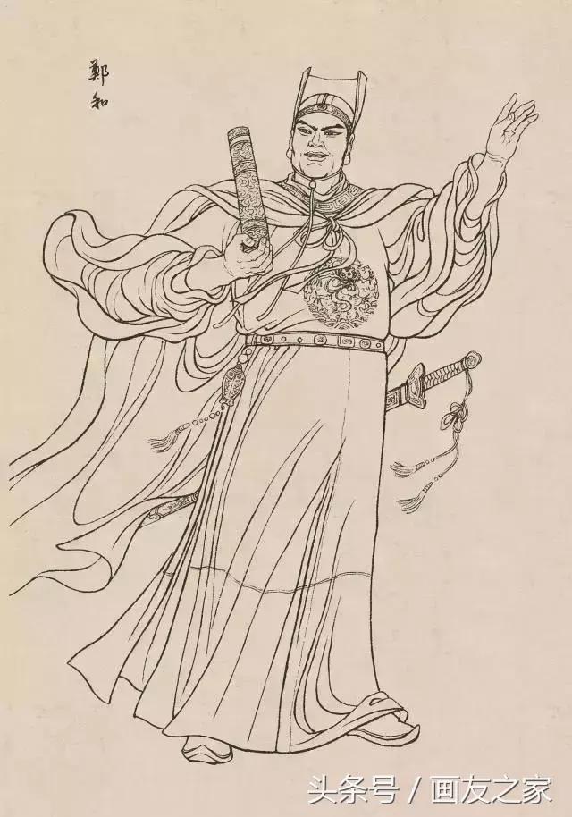 素材古代白描人物120图果断收藏,白描中国古代刀马人物图谱