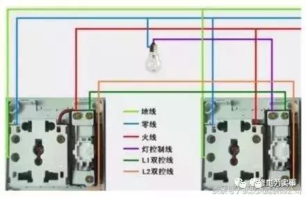 电工必备单控双控三控四控开关,三开一个双控2个单控接线图