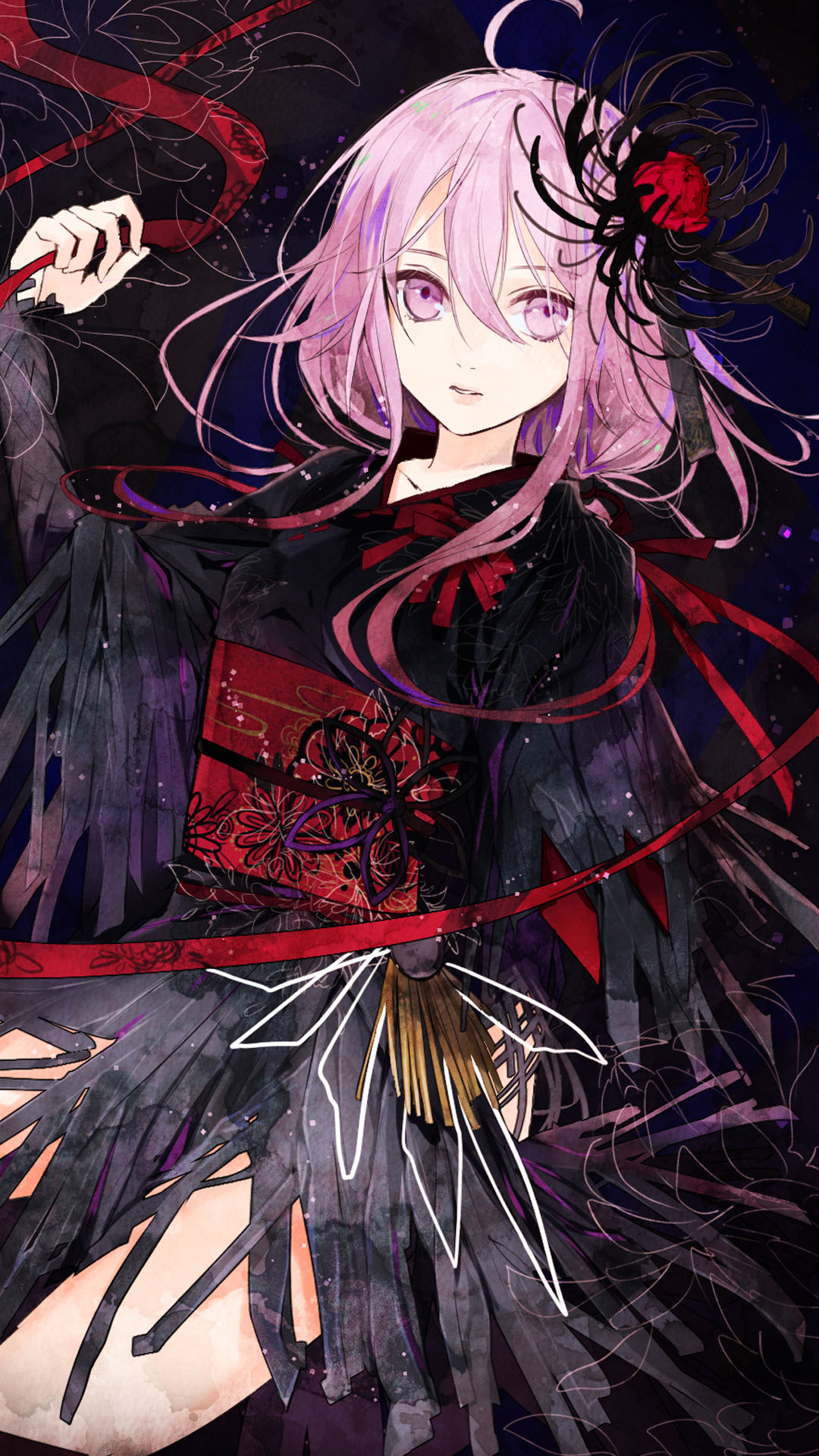 暗黑系列二次元高清动漫精美壁纸,女生动漫壁纸高清二次元蓝色衣服